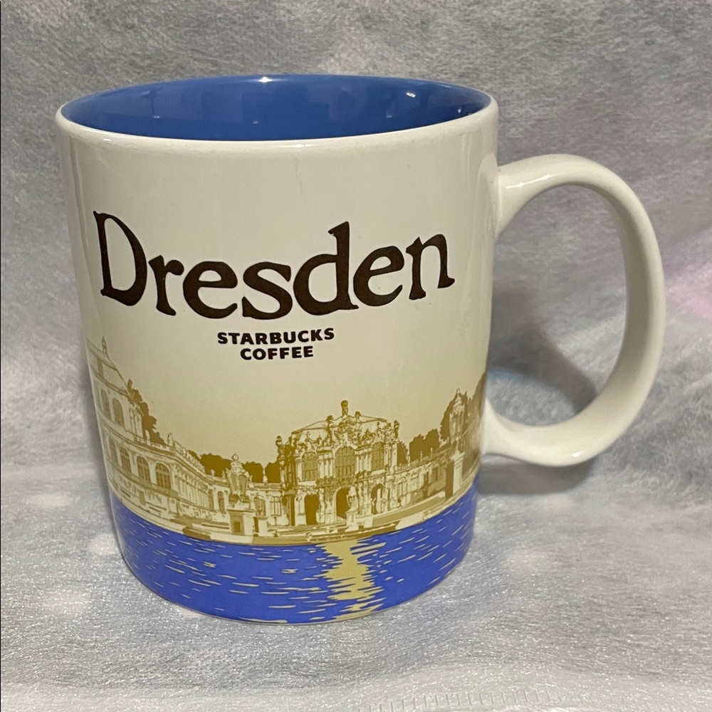 Starbucks Dresden Mug - Blue, White, and Gold